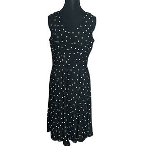 Lauren Ralph Lauren Polka Dot Faux Wrap V-Neck midi Dress Womens 8 preppy office
